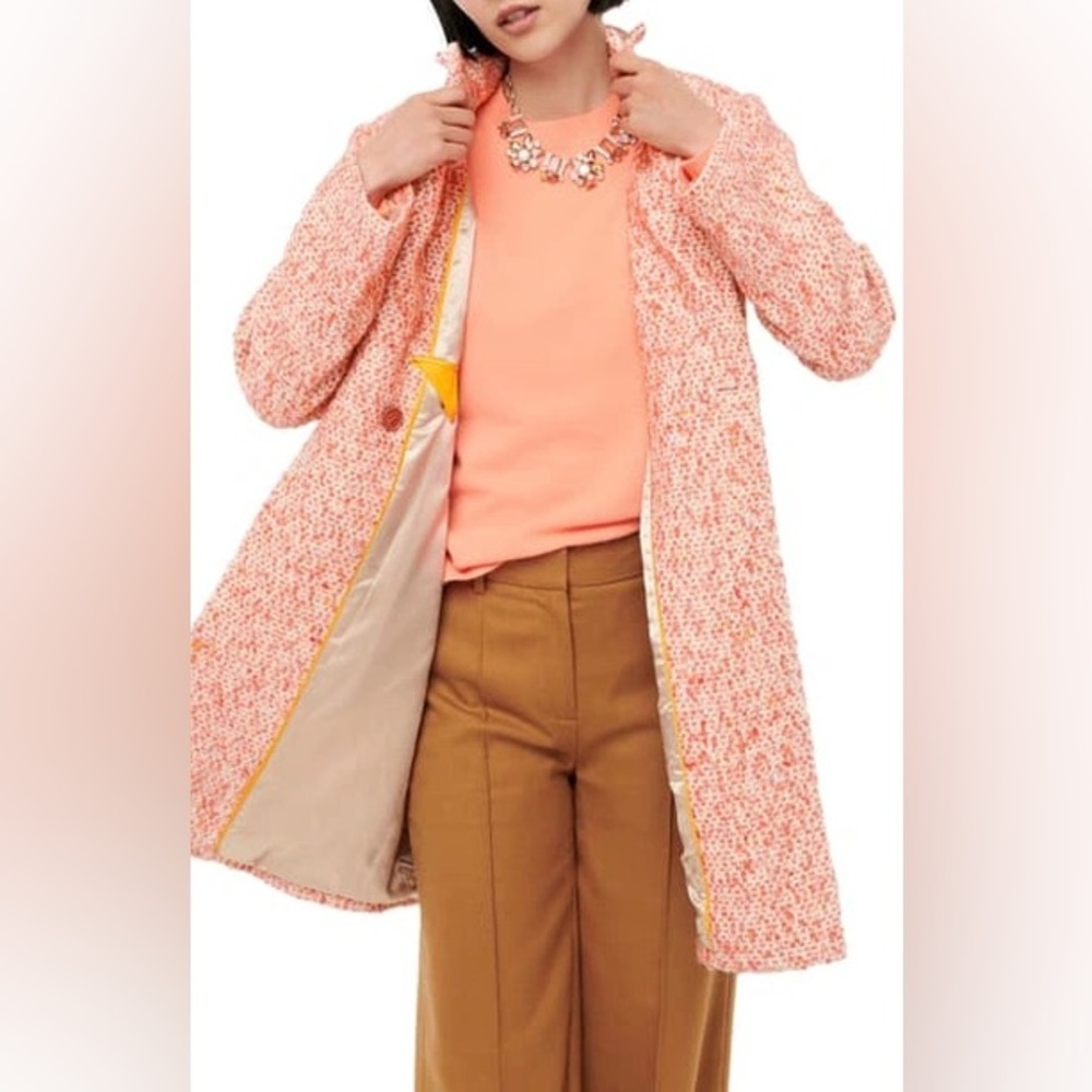 J.Crew Daphne Italian Tweed Topcoat Melange Pink Size 6 - Picture 7 of 7